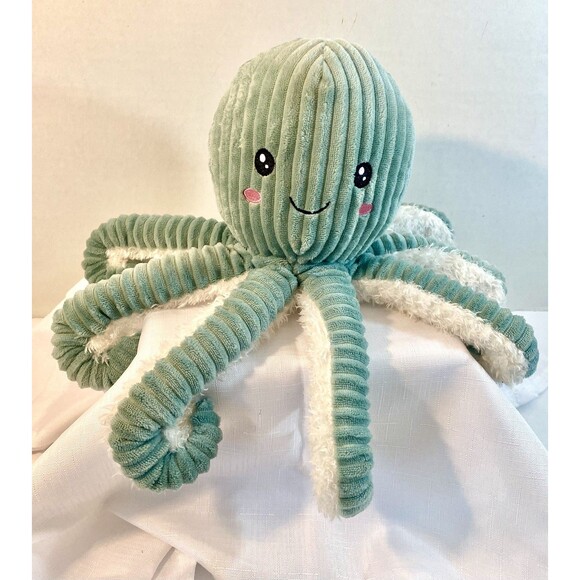 Octopus Plush Stuffed Animal Sea green Rattles Soft Spark  12 In - Picture 1 of 4